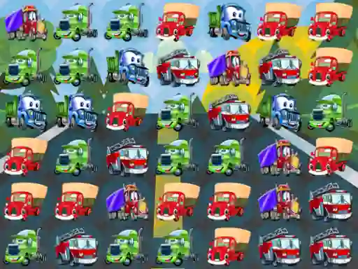 खेल Cartoon Trucks Match 3 ऑनलाइन