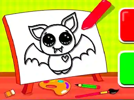 खेल Easy Kids Coloring Bat ऑनलाइन