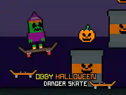 खेल Obby Halloween Danger Skate ऑनलाइन