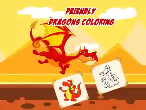 खेल Friendly Dragons Coloring ऑनलाइन
