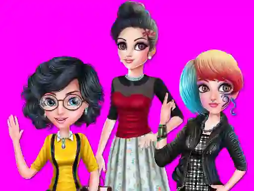 खेल College Girl Squad Fashion Dressup ऑनलाइन