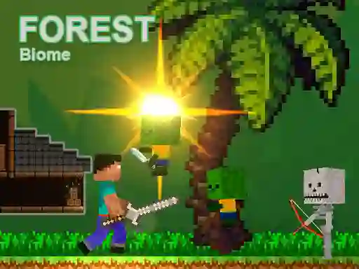 खेल Noob vs Zombies - Forest biome ऑनलाइन