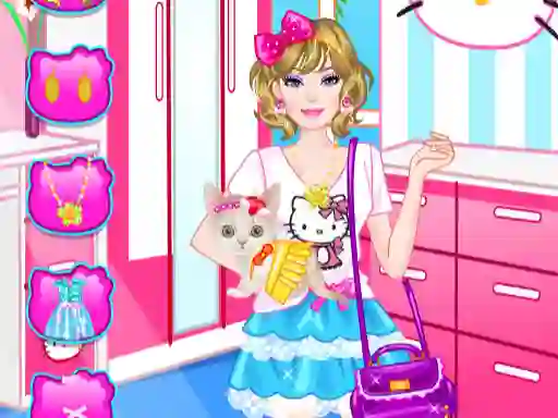 खेल Barbie With Kitty ऑनलाइन