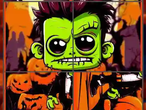 खेल Franky & Vampire Halloween Puzzle ऑनलाइन