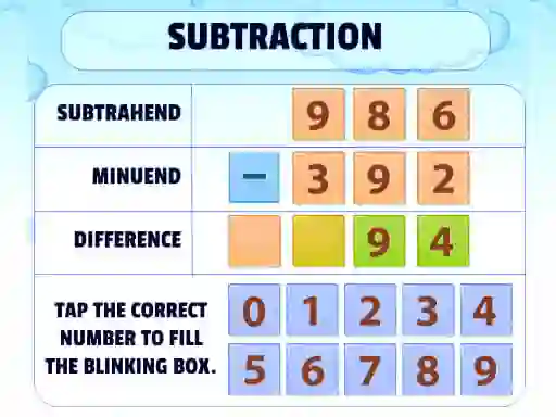 खेल Subtraction Practice ऑनलाइन