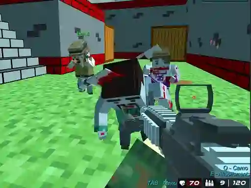 खेल Shooting Zombie Blocky Gun Warfare ऑनलाइन