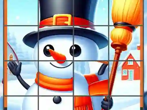 खेल Happy Snowman Puzzle ऑनलाइन