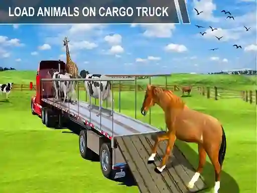 खेल Animal Cargo Transporter Truck Game 3D ऑनलाइन