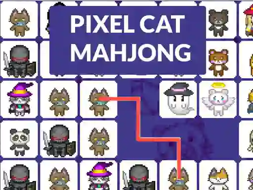 खेल Pixel cat mahjong ऑनलाइन