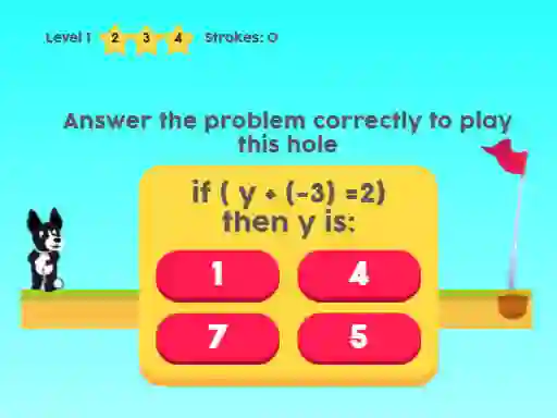 खेल MathPup Golf 4 Algebra ऑनलाइन