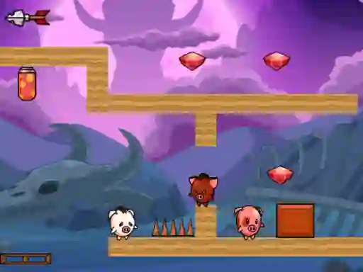 खेल Pig Bros Adventure ऑनलाइन