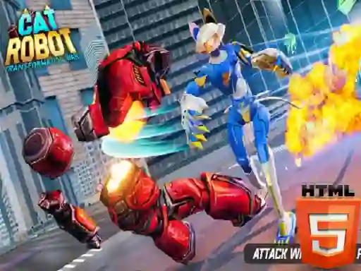 खेल Cat Robot Transform War ऑनलाइन